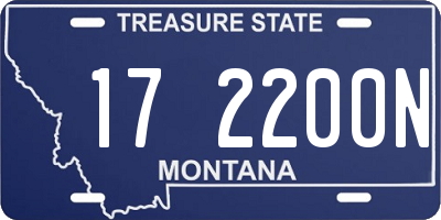 MT license plate 172200N