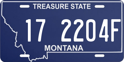 MT license plate 172204F