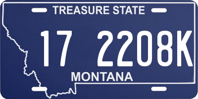 MT license plate 172208K