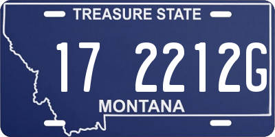 MT license plate 172212G