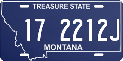 MT license plate 172212J