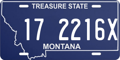 MT license plate 172216X