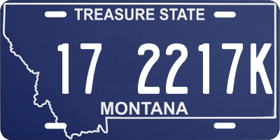 MT license plate 172217K