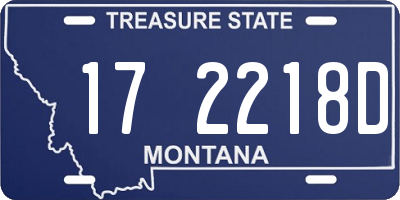 MT license plate 172218D