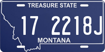 MT license plate 172218J