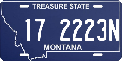MT license plate 172223N