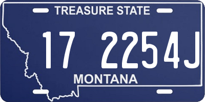 MT license plate 172254J