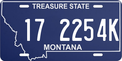 MT license plate 172254K