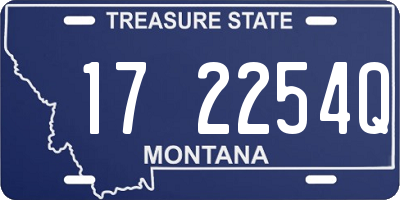 MT license plate 172254Q