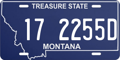 MT license plate 172255D