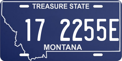 MT license plate 172255E