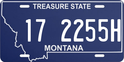 MT license plate 172255H
