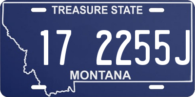 MT license plate 172255J