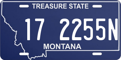 MT license plate 172255N