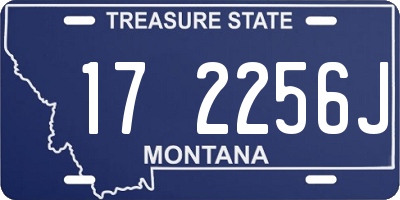 MT license plate 172256J