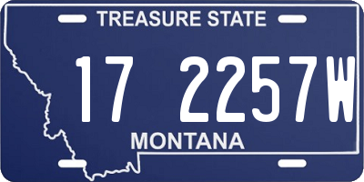 MT license plate 172257W
