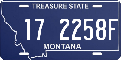 MT license plate 172258F