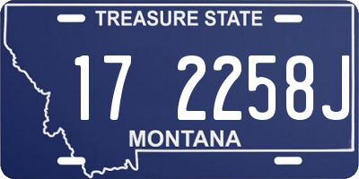 MT license plate 172258J