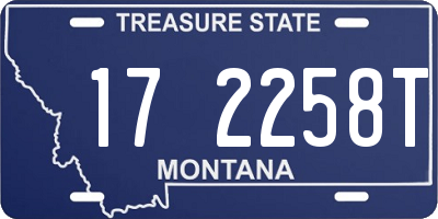 MT license plate 172258T