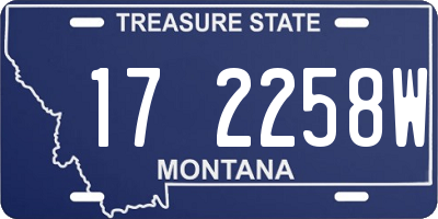 MT license plate 172258W