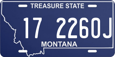 MT license plate 172260J
