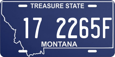 MT license plate 172265F