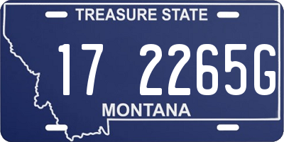 MT license plate 172265G