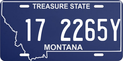 MT license plate 172265Y