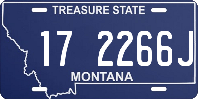 MT license plate 172266J