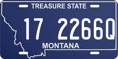 MT license plate 172266Q