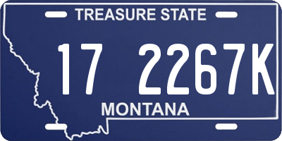 MT license plate 172267K