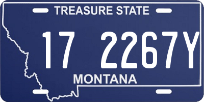 MT license plate 172267Y