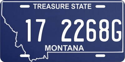 MT license plate 172268G