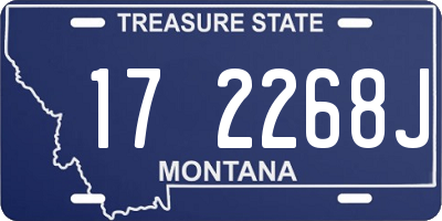 MT license plate 172268J