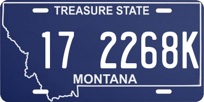 MT license plate 172268K