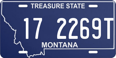 MT license plate 172269T
