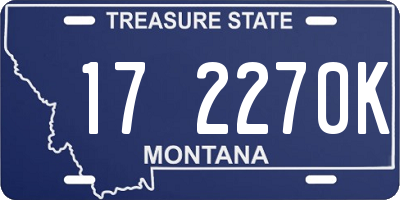MT license plate 172270K