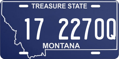 MT license plate 172270Q