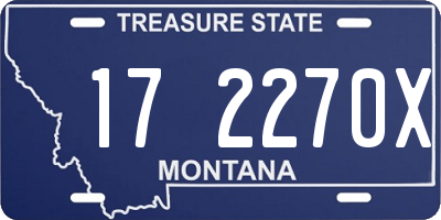 MT license plate 172270X