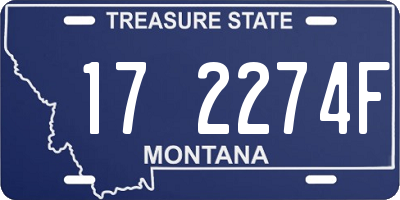 MT license plate 172274F