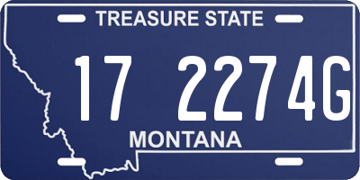 MT license plate 172274G