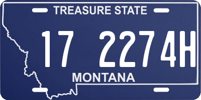 MT license plate 172274H