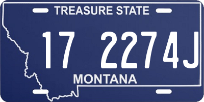 MT license plate 172274J