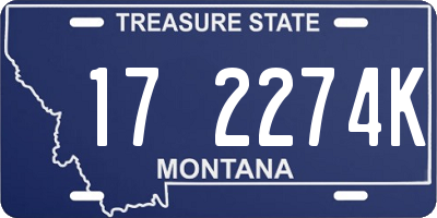 MT license plate 172274K