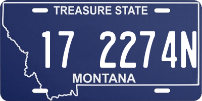 MT license plate 172274N