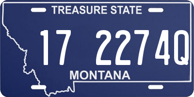 MT license plate 172274Q