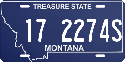 MT license plate 172274S