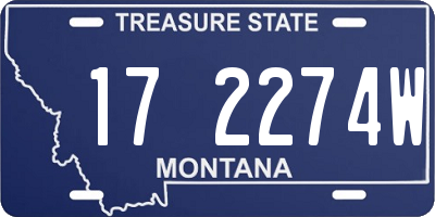 MT license plate 172274W