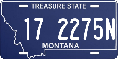 MT license plate 172275N