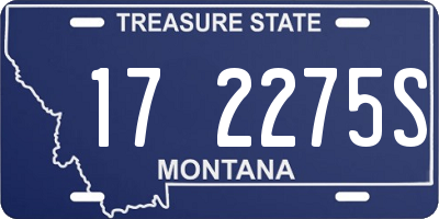 MT license plate 172275S